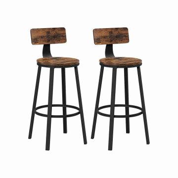 Set of 2 bar stools 54x99cm., black/brown