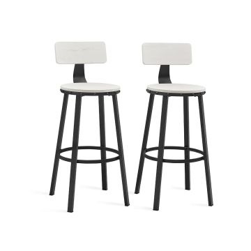 Set of 2 bar stools 54x99cm., black/white