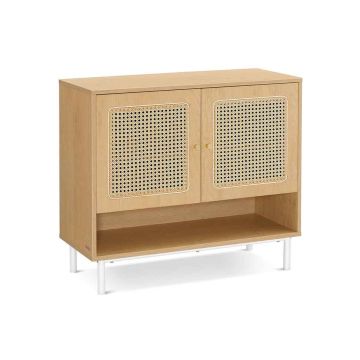Szafka na buty 35x80x70cm, jasnobrązowa/biała