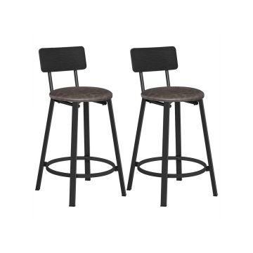 Bar stool set 39x39x82cm., black