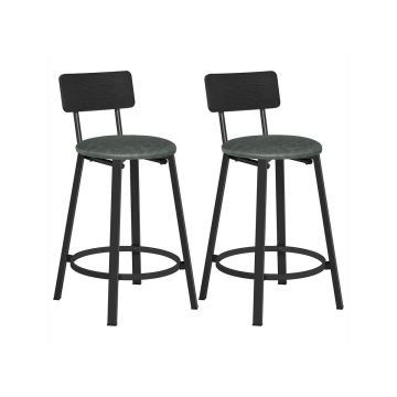Bar stool set 39x39x82cm., black