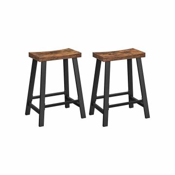 Bar stool set, 2 pcs. with curved seat