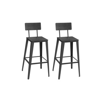 Set of 2 bar stools 45.4x45.4x102.2cm., black