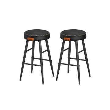 Set of 2 bar stools 49.5x49.5x63cm., black