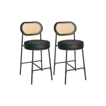Bar stool set 48.2x45.7x92cm., black