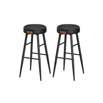 Set of 2 bar stools 51.6x51.6x76.2cm., black
