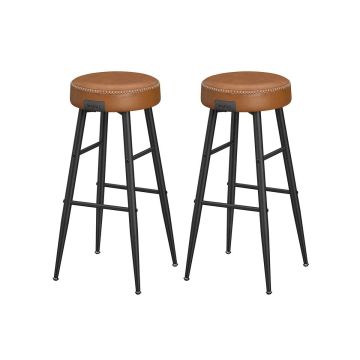 Bar stool set 51.6x51.6x76.2cm., black/brown