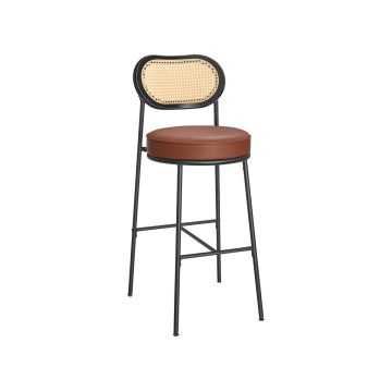 Bar stool set 89x44.5x27.5cm., black/brown
