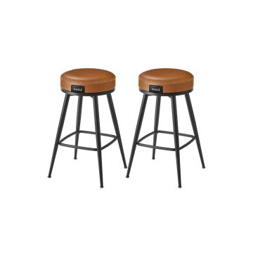 Set of 2 bar stools 54x54x65cm., black/brown