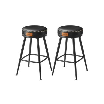 Set of 2 bar stools 54x54x65cm., black