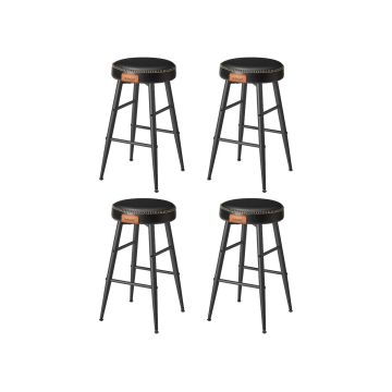 Bar stool set 49.5x49.5x63cm., black/brown