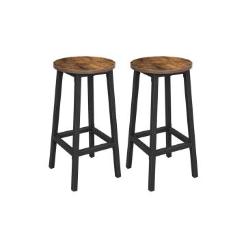 Set of 2 bar stools 30x32x65cm., black/brown
