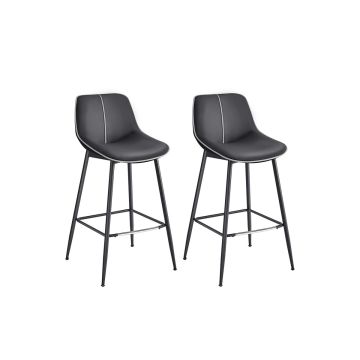 Set of 2 bar stools 49.5x50x98.5cm., black
