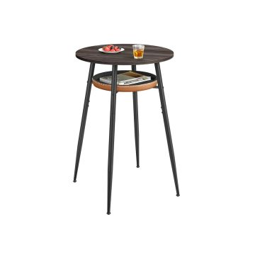 Kitchen table 70x70x91cm., black/brown
