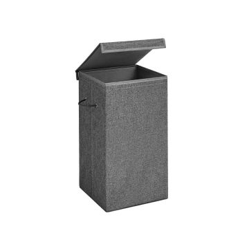 Laundry basket with lid, dark gray