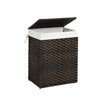 Laundry basket, hand-woven, brown