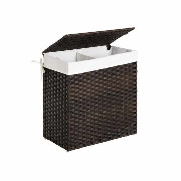 Laundry basket, hand-woven, brown