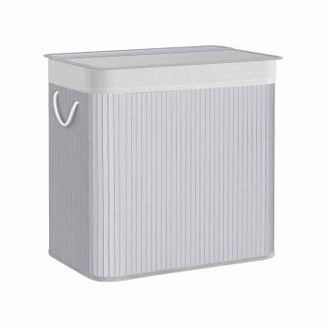 Laundry basket with 3 compartments, gray