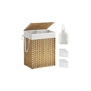 Laundry basket 90L., light brown/white