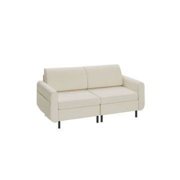 Sofa 79x166x85,6cm, kremowo-czarna