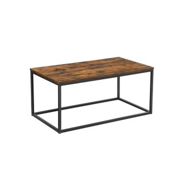 Stolik kawowy z metalową ramą 100 x 55 x 45 cm, brązowo-czarny