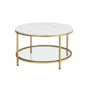Transparent coffee table 80x45.5cm., black/white