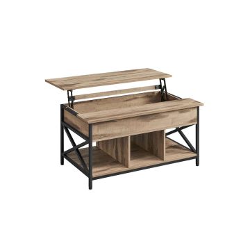 Coffee table 60x100x62cm., light brown/black
