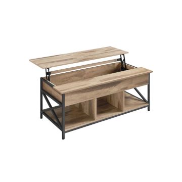 Stolik kawowy 60x120x62cm, jasnobrązowy/czarny