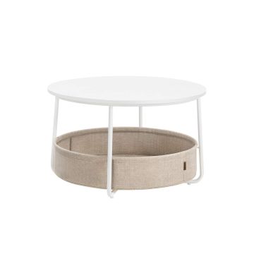 Coffee table 75x45cm., white/cream color