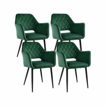 Set of 4 dining chairs with armrests