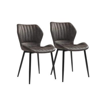 Dining chair set of 2, gray