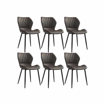Set of 6 dining chairs with backrest