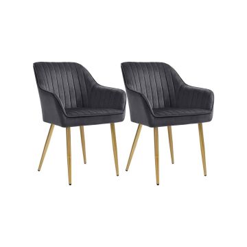 Set of 2 dining chairs with metal legs
