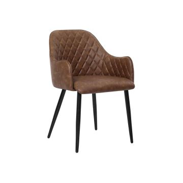 Set of 2 vintage dining chairs, brown