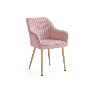 Dining chair 60x62.5x85cm., pink/gold color