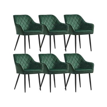 Set of 6 dining chairs, green