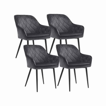 Dining chair set Velvet, gray