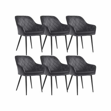 Set of 6 dining chairs. Grey