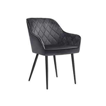 Set of 2 upholstered dining chairs, grey