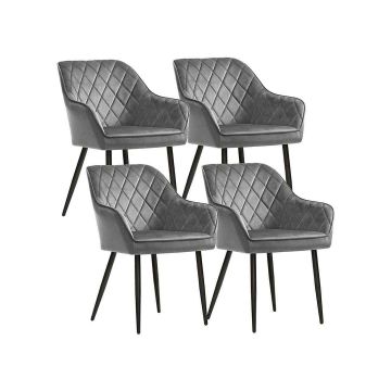 Dining chair set Velvet, light gray