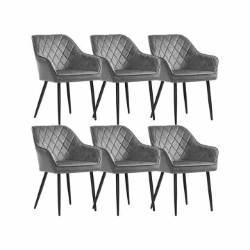 Set of 6 dining chairs, light grey