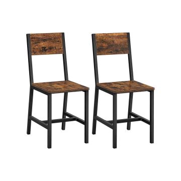 Set of 2 dining chairs 36x46.6x87.1cm., brown/black
