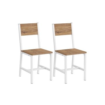 Set of 2 dining chairs 36x46.6x87.1cm., brown/white