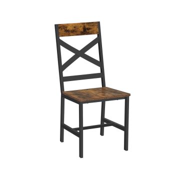 Set of 2 dining chairs 43.4x43x95.5cm., brown/black