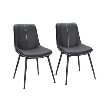 Set of 2 dining chairs 56x50.3x81cm., black