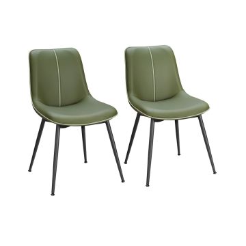 Set of 2 dining chairs 56x50.3x81cm., green/black