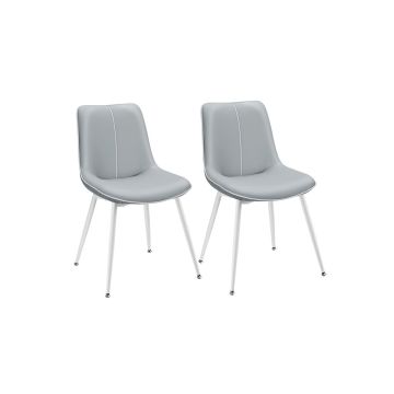 Set of 2 dining chairs 56x50.3x81cm., gray/white