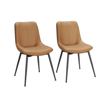 Set of 2 dining chairs 56x50.3x81cm., light brown/black
