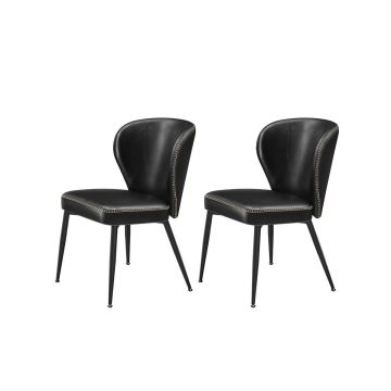 Set of 2 dining chairs 55x52x80.7cm., black