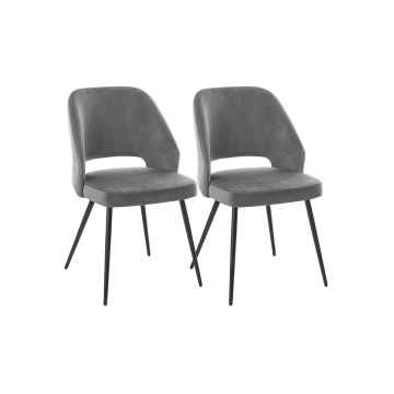 Dining chair set, 2 pcs, grey